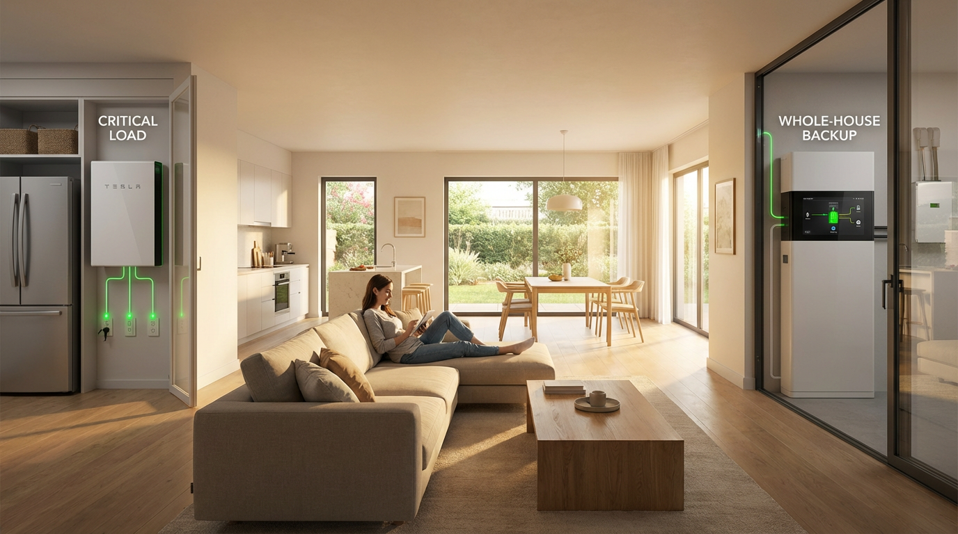 magazyn energii domowej krytyczny vs cały dom