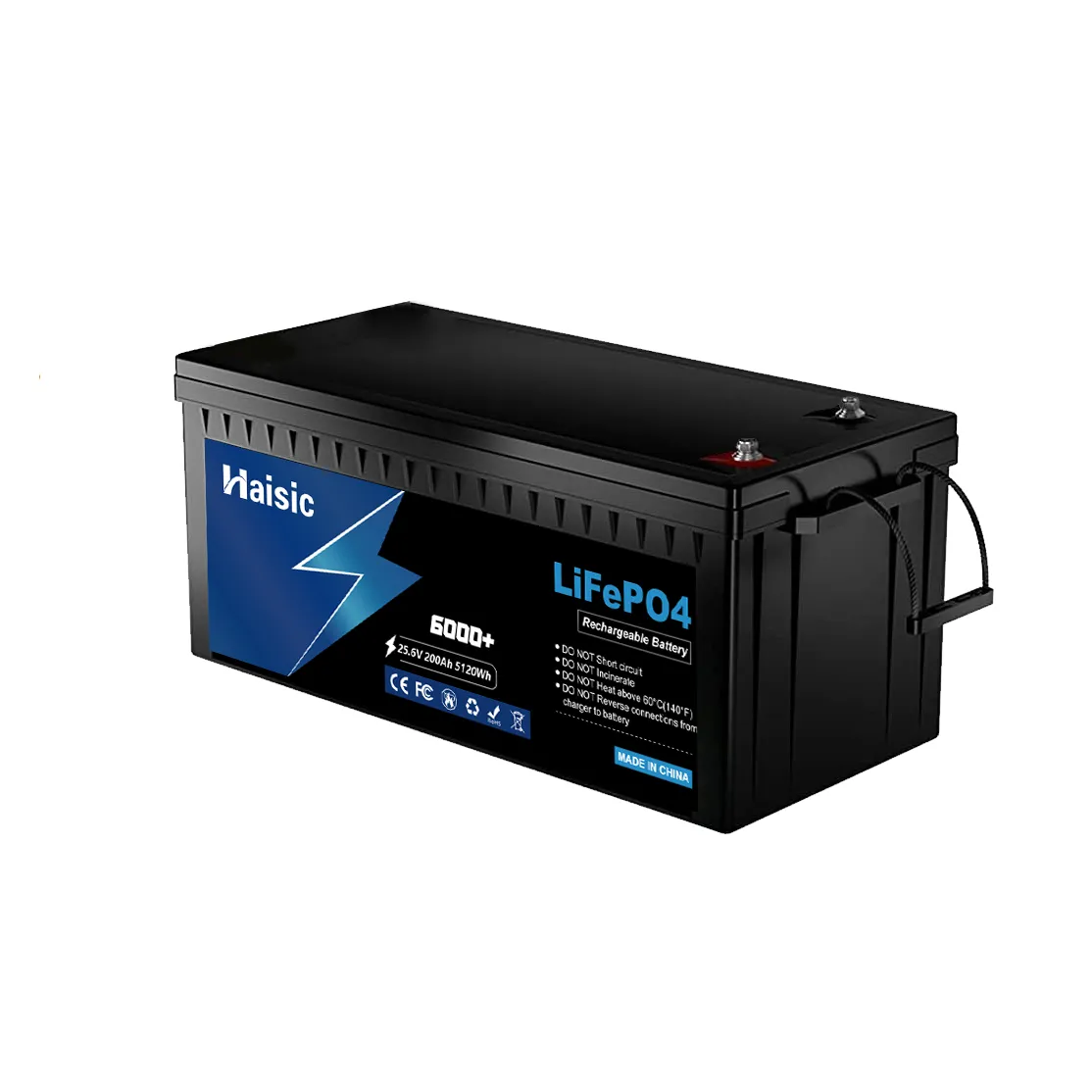 Haisic_5kWh_25.6V_LiFePO4_Battery_Pack_200Ah