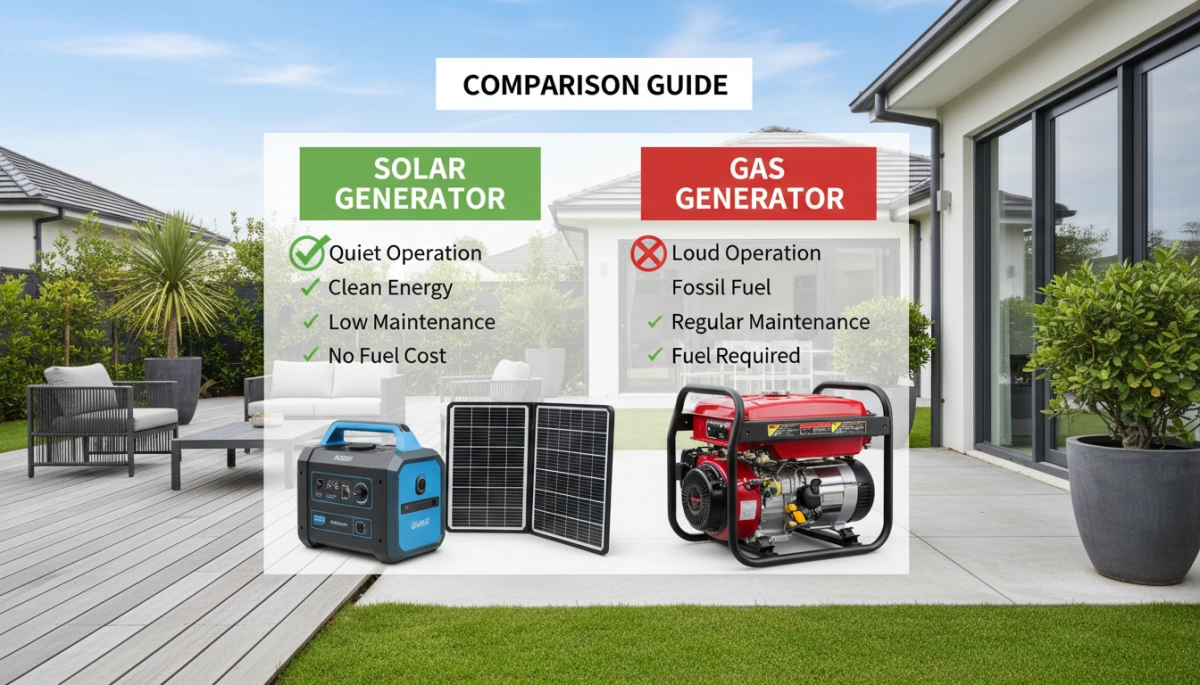 دليل مقارنة بين المولّد الشمسي والمولّد بالغاز