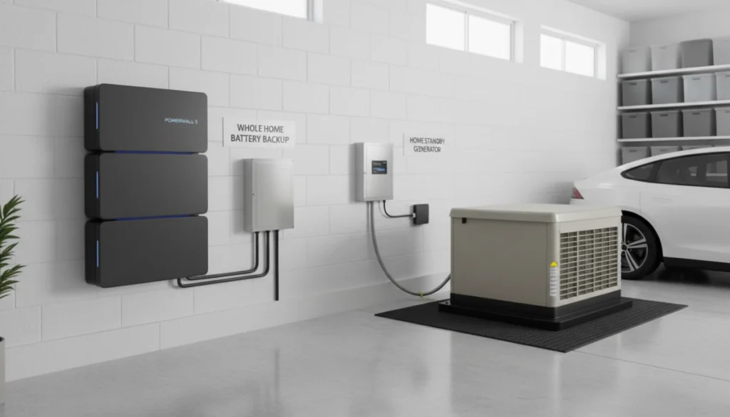 backup completo della casa con batteria rispetto al generatore